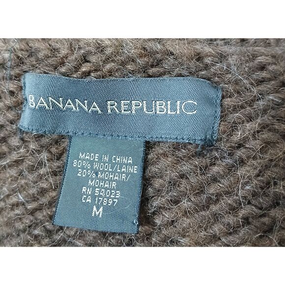 Vtg 90's banana Republic Women large sweater mohair mockneck brown earthtone - Picture 6 of 7